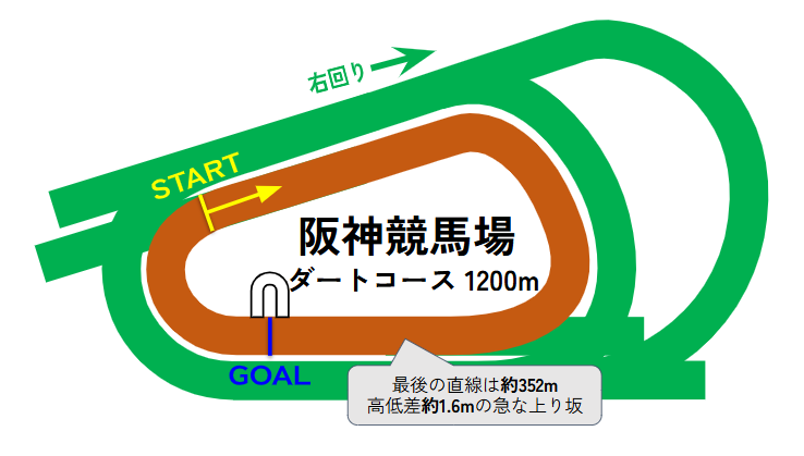 阪神競馬場のコース図
