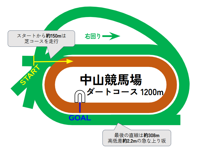 中山競馬場のコース図