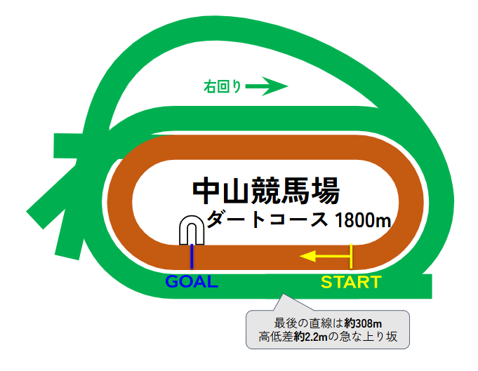 中山競馬場のコース図