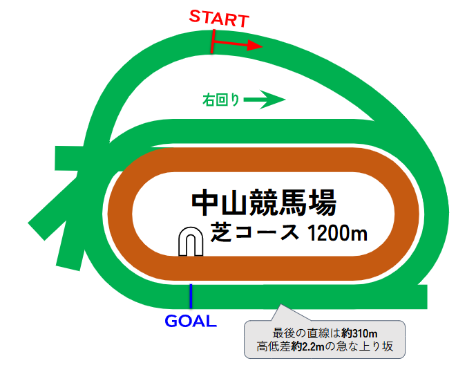 中山競馬場のコース図