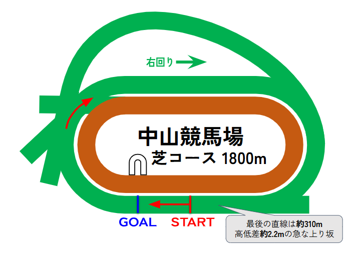 中山競馬場のコース図