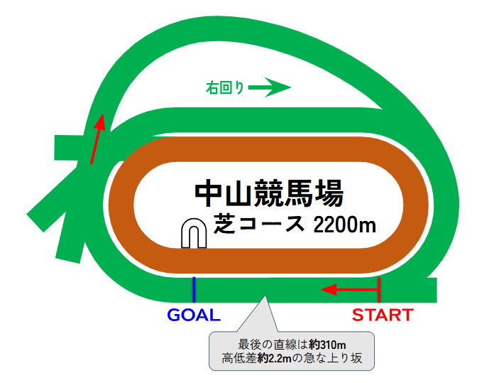 中山競馬場のコース図
