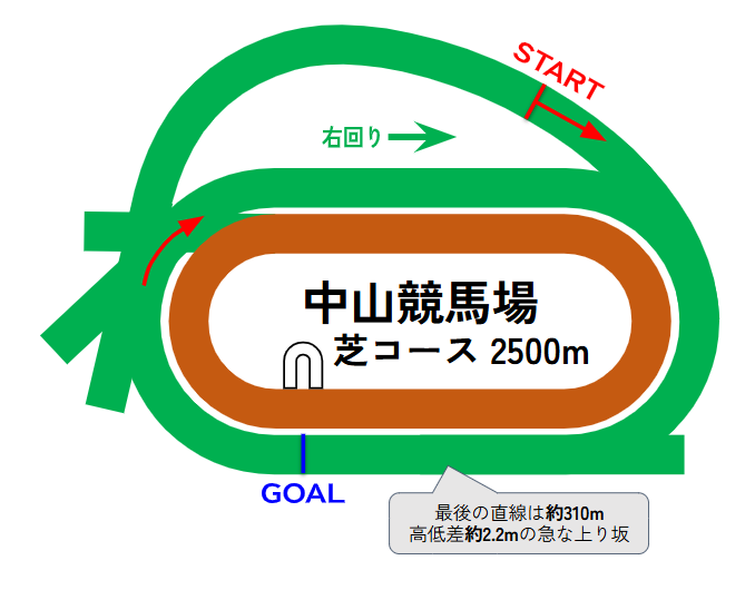 中山競馬場のコース図